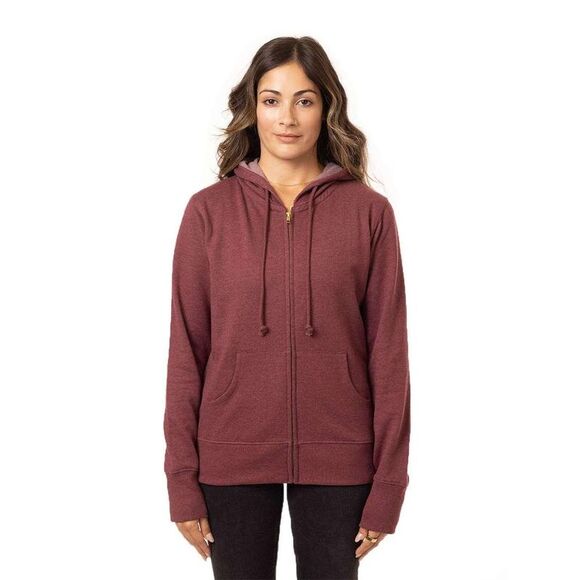 Econscious Sweaters - Econscious Women's Heathered Full-Zip  Sweatshirt / Berry